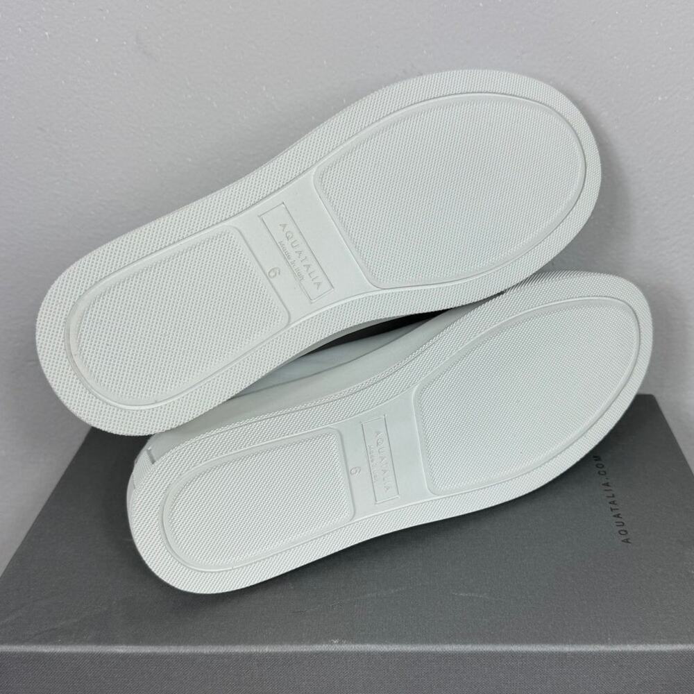 New Aquatalia Ollie Nappa Leather Lace-Up Sneaker in White Women's Size 6 - Picture 9 of 9